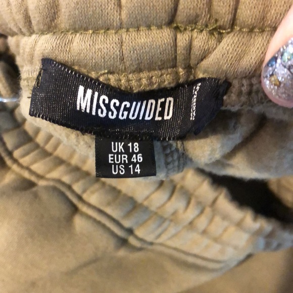 Misguided sweatpants olive color nwot size 14 - Picture 2 of 3